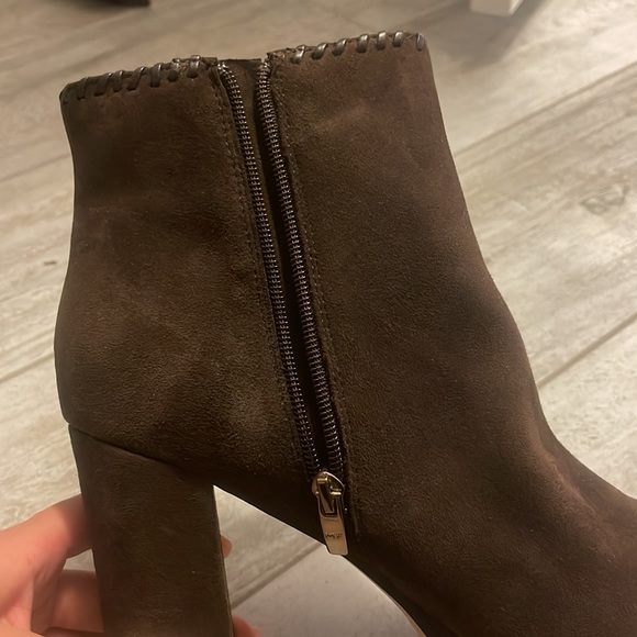 Brown Suede High Heel Boots - Picture 3 of 3